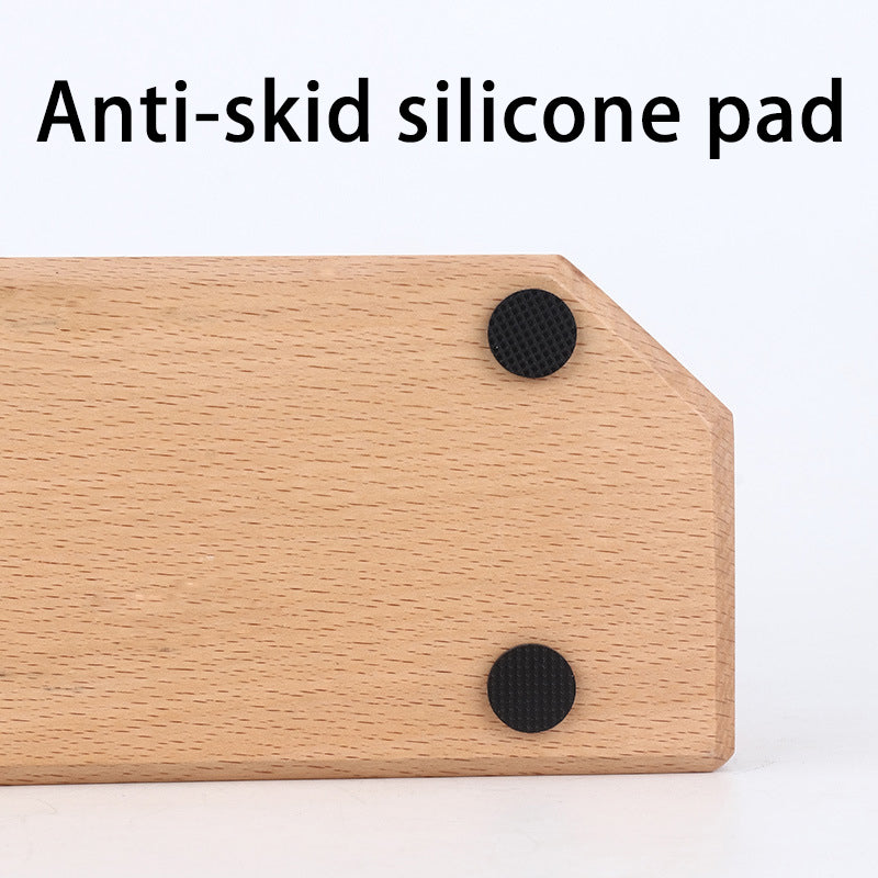 Coffee Machine Handle Bracket for Italian Press - Solid Wood Coffee Powder Base with Cloth Pad