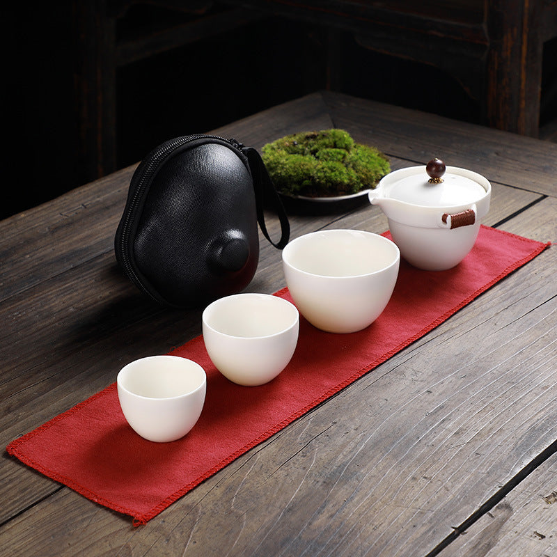 Travel Portable Ceramic Tea Set - (No box)