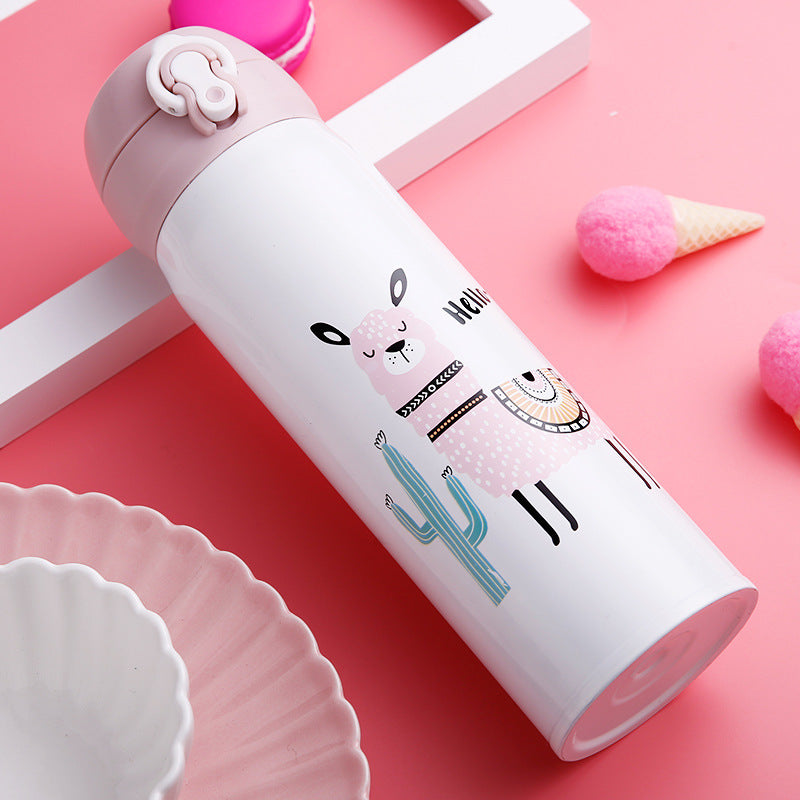 Stainless Steel Vacuum Flask for Kids and Adults - Cartoon Design
