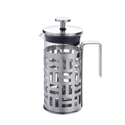 Hand Press Stainless Steel French Coffee Pot for Effortless Home Brewing