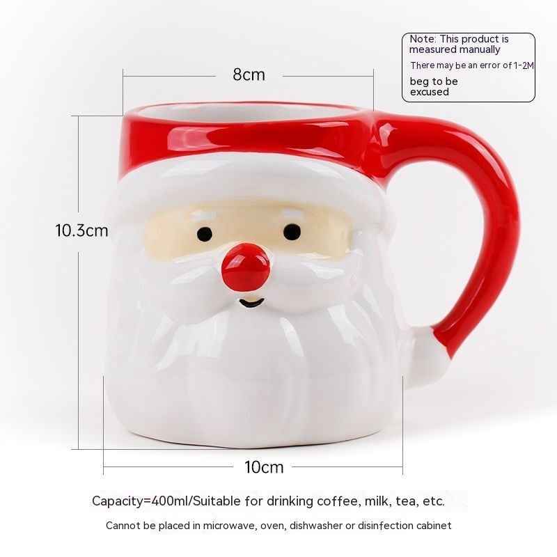 Santa Claus Ceramic Cup Cartoon 3D Hand-painted