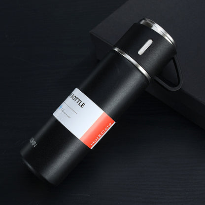 Travel Coffee Insulated Thermos with Cup - Hot & Cold Beverage Companion