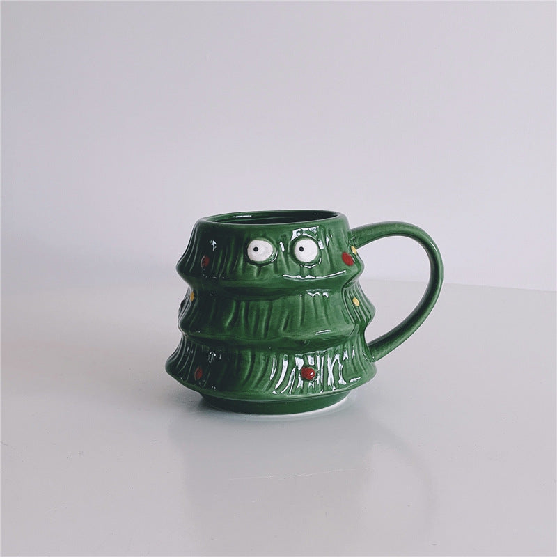 New Creativity Christmas Tree Mug Cute Milk Coffee Ceramics Cup