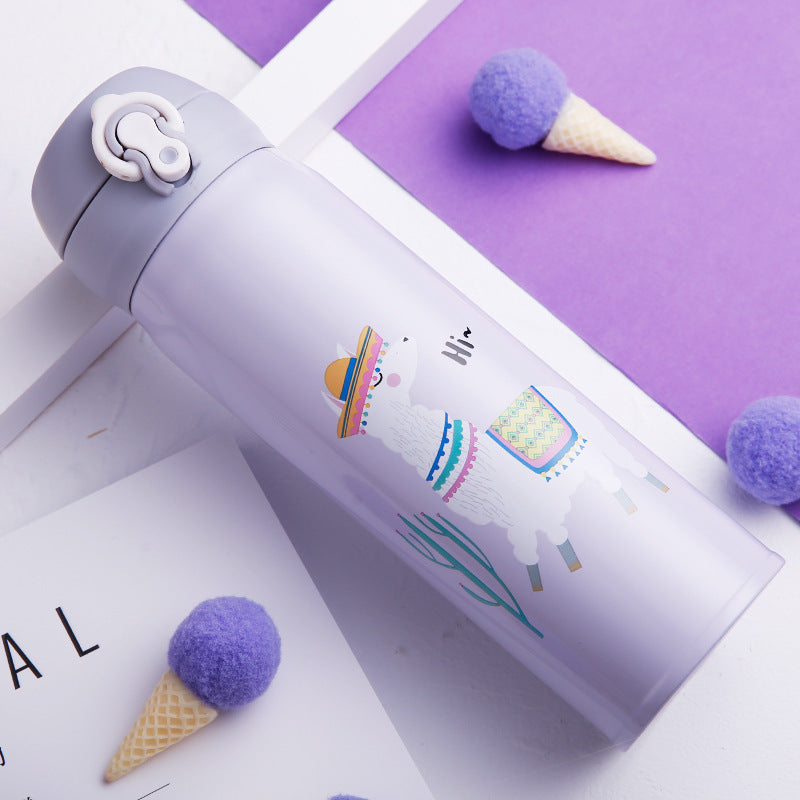 Stainless Steel Vacuum Flask for Kids and Adults - Cartoon Design