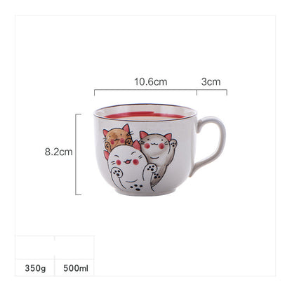 Ceramic Cup Gift Set with Lid, Large Capacity and Spoon Set in Gift Box