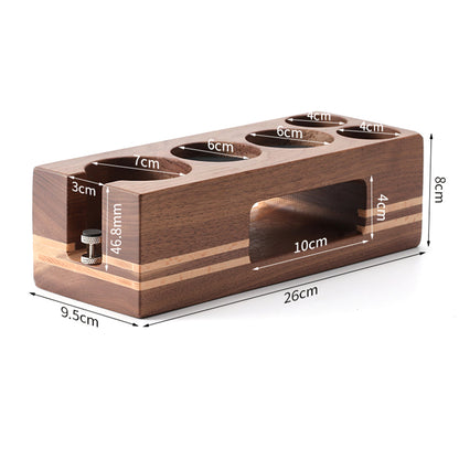 Natural Walnut Coffee Tamping Station and Portafilter Holder for Baristas