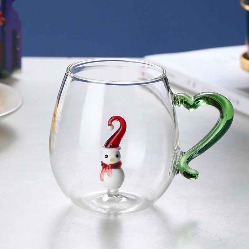 Creative Christmas Fashion Snowman Tree Glass Cup
