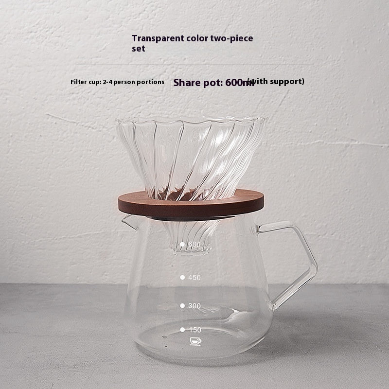 Handmade Coffee Dripper with Borosilicate Glass Filter Cup Set