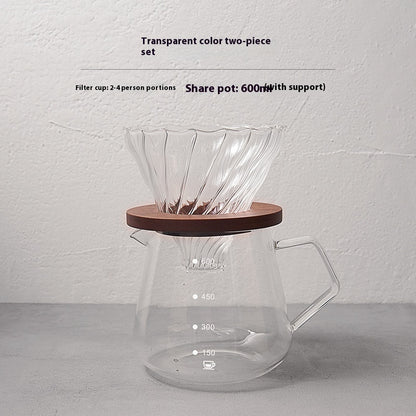 Handmade Coffee Dripper with Borosilicate Glass Filter Cup Set