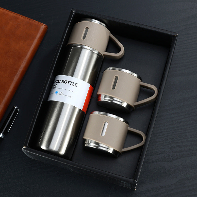 Travel Coffee Insulated Thermos with Cup - Hot & Cold Beverage Companion
