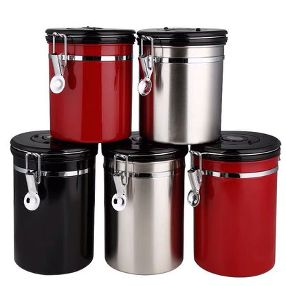 304 Stainless Steel Coffee Bean Storage Jar - Sealed Moisture-Proof Kitchen Storage for Tea and Cereal