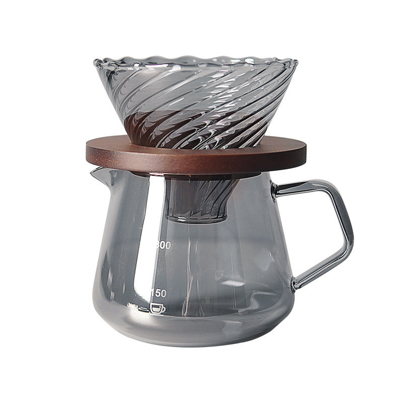 Handmade Coffee Dripper with Borosilicate Glass Filter Cup Set