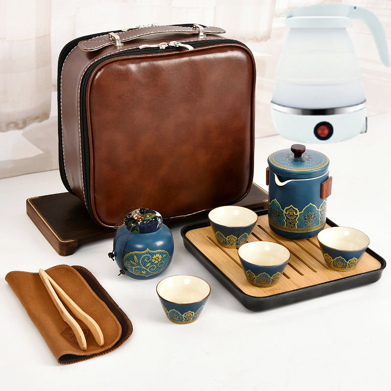 Ceramic Portable Travel Tea Set Gift Box
