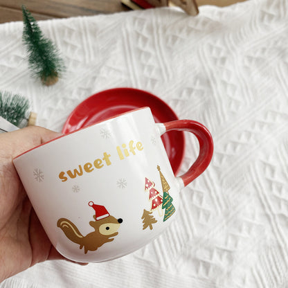Christmas Gift Ceramic Coffee Cup Plate