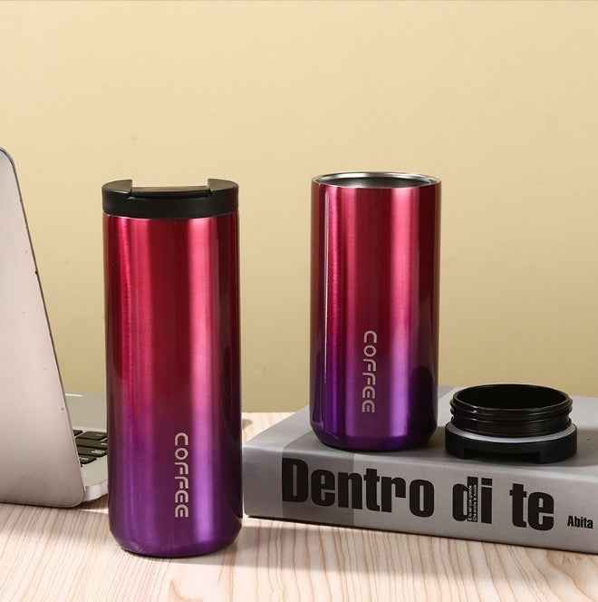 Stainless Steel Coffee Mug - Thermal Design in Gradient & Solid Colors
