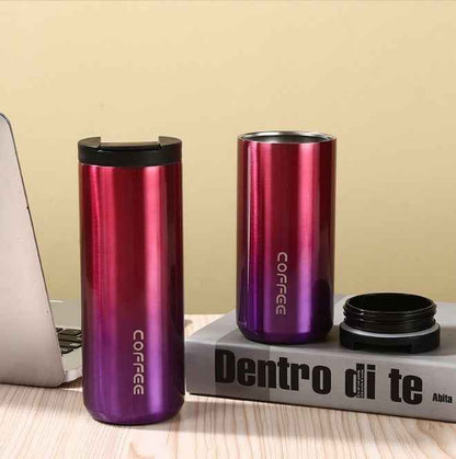 Stainless Steel Coffee Mug - Thermal Design in Gradient & Solid Colors