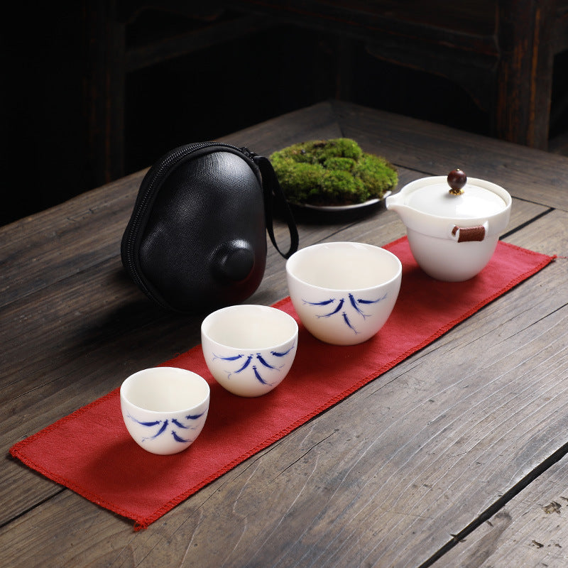 Travel Portable Ceramic Tea Set - (No box)