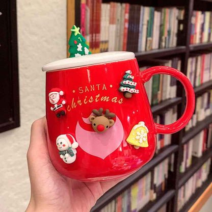 Ceramic Creative Home Coffee Cup With Lid Spoon