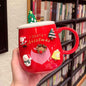 Ceramic Creative Home Coffee Cup With Lid Spoon