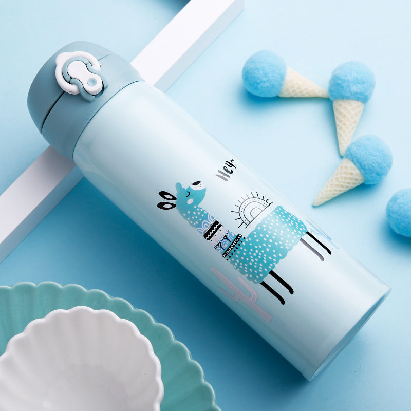 Stainless Steel Vacuum Flask for Kids and Adults - Cartoon Design