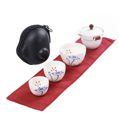 Travel Portable Ceramic Tea Set - (No box)