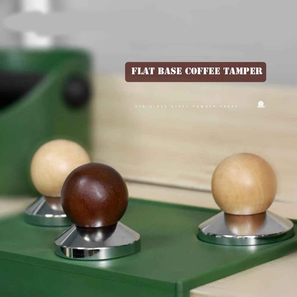 Round Coffee Tamper with Walnut and Beech Handle