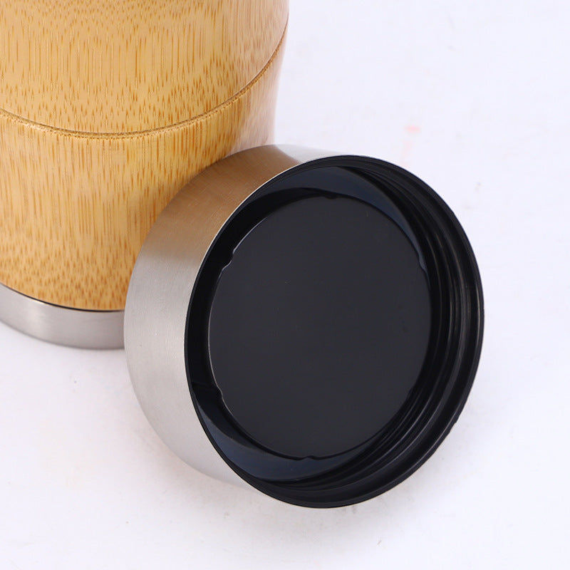 Stainless Steel Vacuum Flask - Eco-Friendly Bamboo Insulated Bottle for Sustainable Living