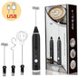 Rechargeable Milk Frother with 3 Versatile Whisk Attachments for Perfect Foam