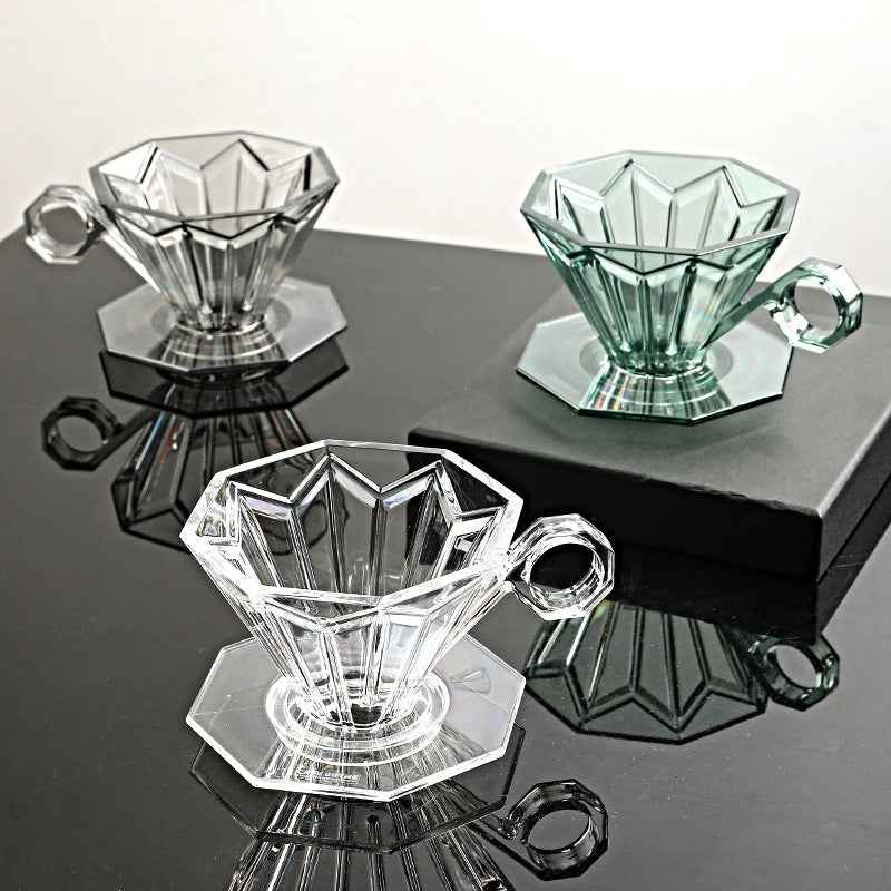 Hexagon Crystal Coffee Dripper - Elegant Brewing for Perfect Coffee