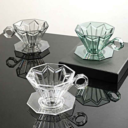 Hexagon Crystal Coffee Dripper - Elegant Brewing for Perfect Coffee