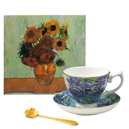 Van Gogh Coffee Cup Gift Box – Elegant Bone China Mug for Home Use