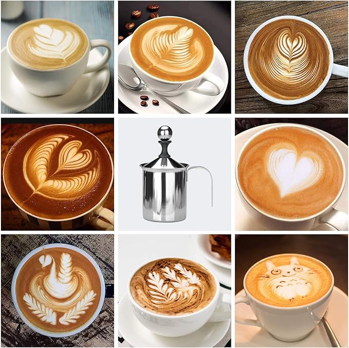 Manual Operated Milk Foam Maker for Cappuccino and Latte Coffee Frother