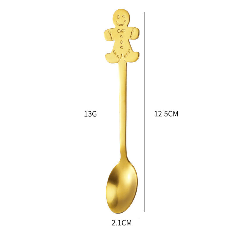 Creative Coffee Holiday Gift Box Stainless Steel Christmas Tableware Spoon