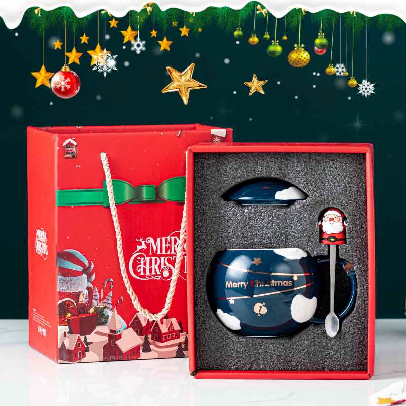 Christmas Gift  Ceramic Cup With Cover