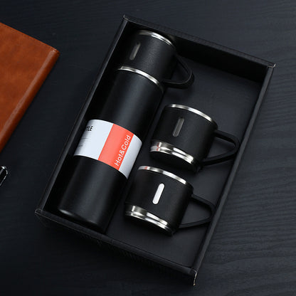 Travel Coffee Insulated Thermos with Cup - Hot & Cold Beverage Companion