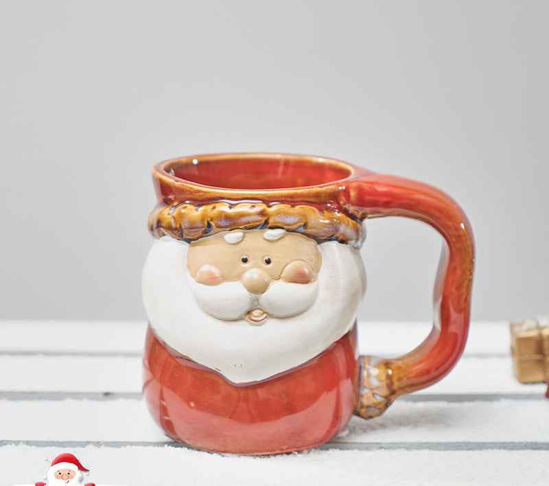 Santa Snowman Marker Ceramic Breakfast Mug