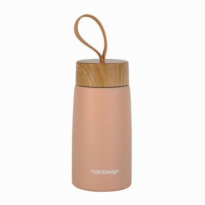 Stylish Mini Travel Mug with Wood Grain Lid - On-the-Go Convenience - 280ml HeloDesign