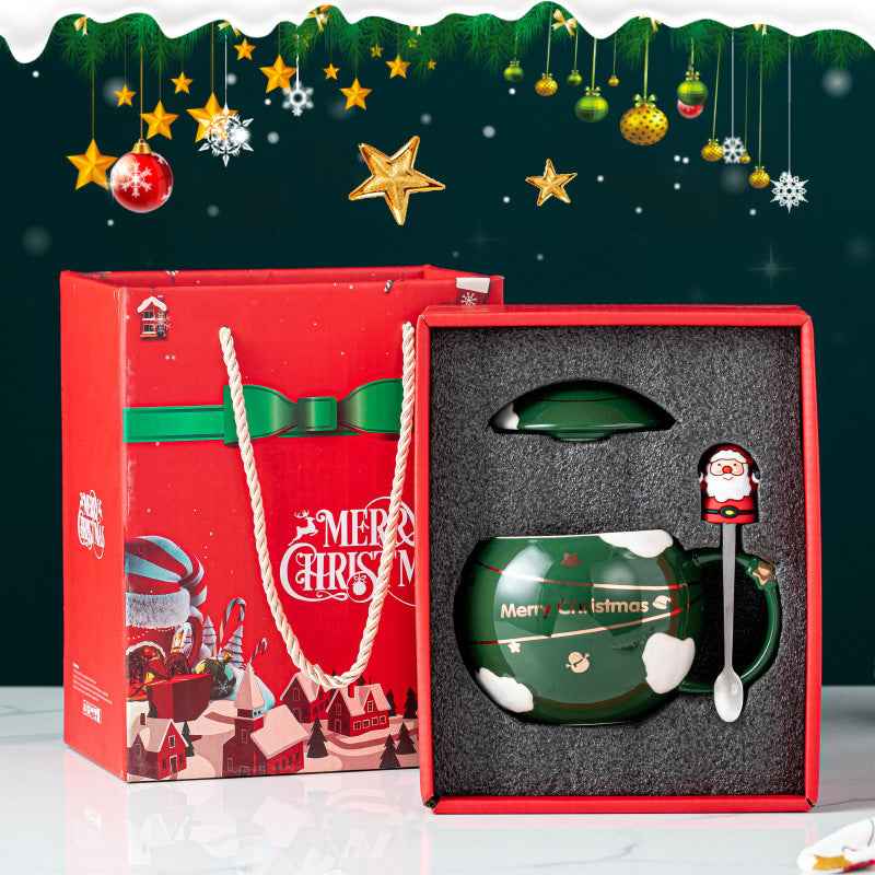 Christmas Gift  Ceramic Cup With Cover