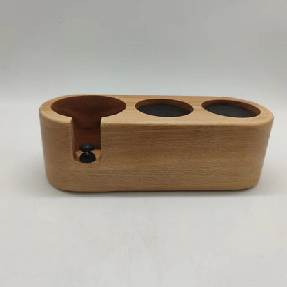Beechwood Tamping Station and Organizer for Coffee Lovers
