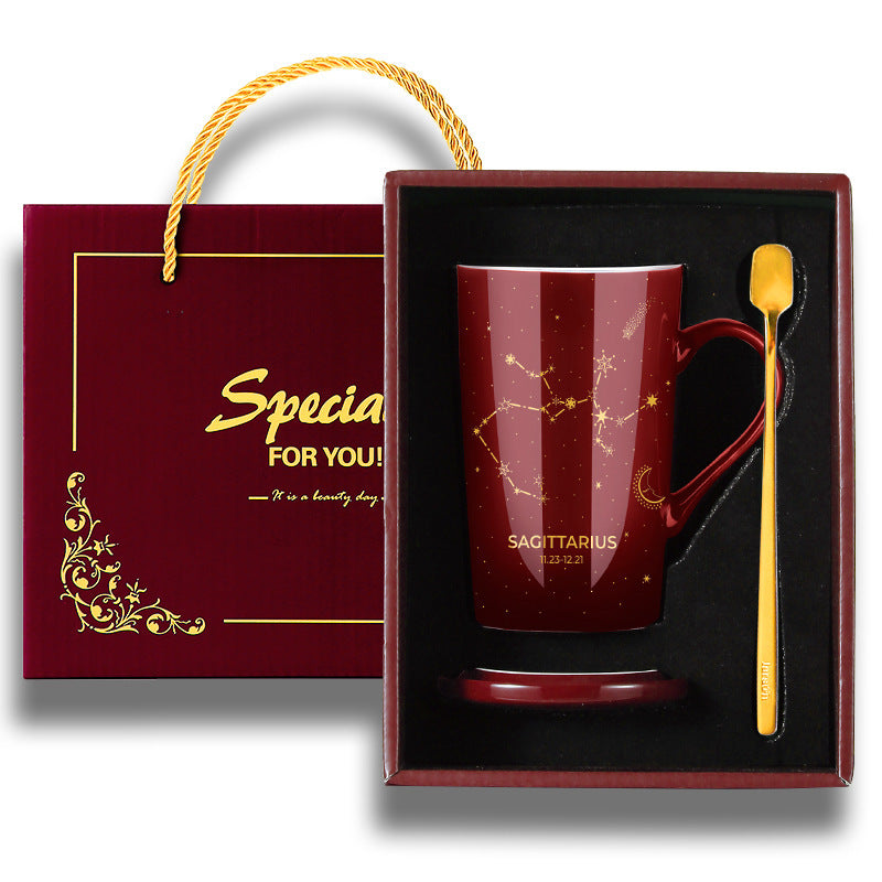 Gift Box with Coffee Cup and Spoon for Milk Coffee Lovers