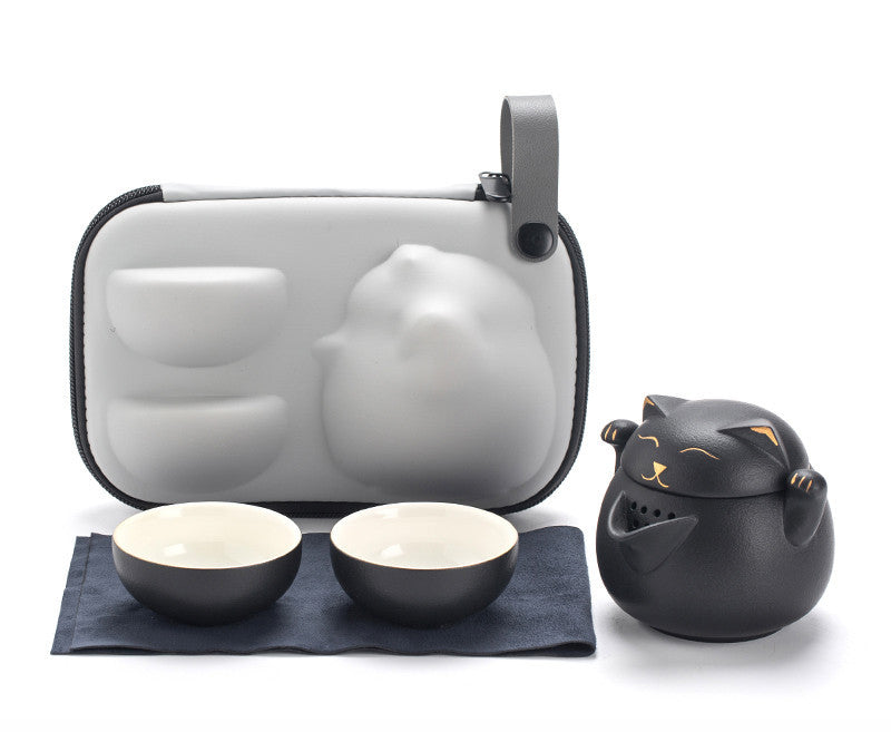 Tea Set Portable - Pot And Two Cups Outdoor Storage Bag