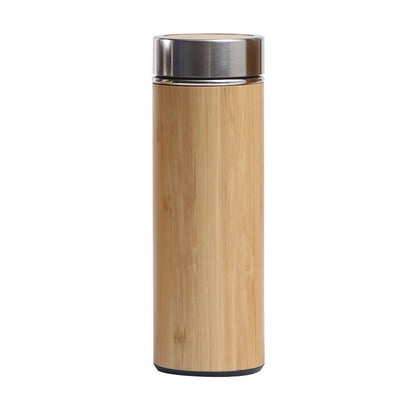 Stainless Steel Vacuum Flask - Portable Bamboo Travel Mug for Car