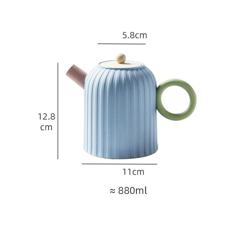 Flower Teapot Gift Box with Teacup Set for Elegant Home Living Room Decor