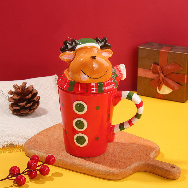 Cartoon Style Cute Ceramic Xmas Mug