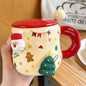 Good-looking Ceramic With Cover Spoon Hand Gift Couple Coffee Cup