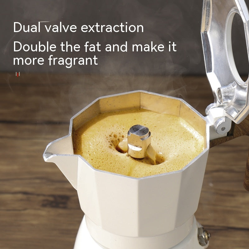 Double Valve Moka Pot Espresso Coffee Machine for Authentic Italian Coffee