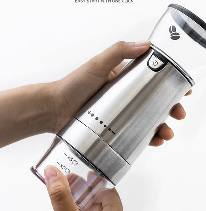 Portable Electric Coffee Grinder - USB Rechargeable and Compact Design