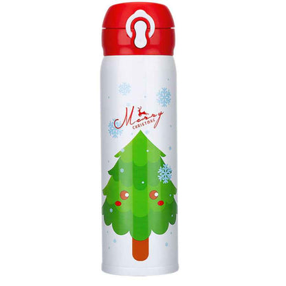 Stainless Steel Christmas Mug Cartoon Snowman Bouncing Cover Water Cup
