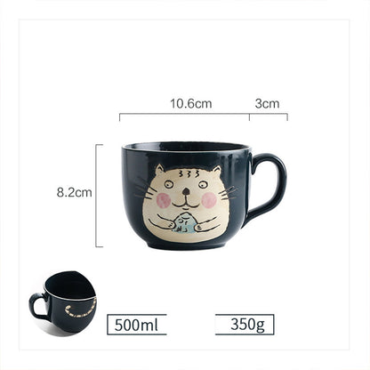 Ceramic Cup Gift Set with Lid, Large Capacity and Spoon Set in Gift Box