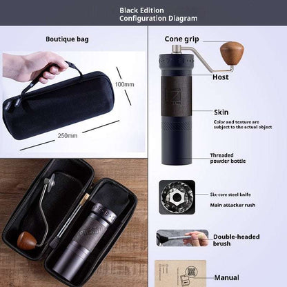 1Zpresso ZP6 Black Edition, manual coffee grinder parts, configuration diagram, portable grinder, coffee accessories